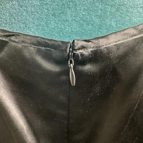 Tahari Arthur Levine Women 10 dress formal sheath black silk poly holiday party - Picture 10 of 16